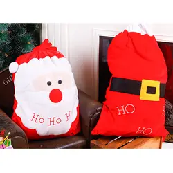 Мешок конфет Санта Клауса мешок подарка рождества большой pleuche мешок подарка вышивки для поставки Рождества задние чулки & держатели