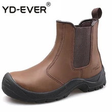 Очень большие размеры; Мужская модная дышащая Рабочая рабочая обувь со стальным носком; рабочие ботинки из коровьей кожи; безопасные ботильоны «Челси»; zapatos