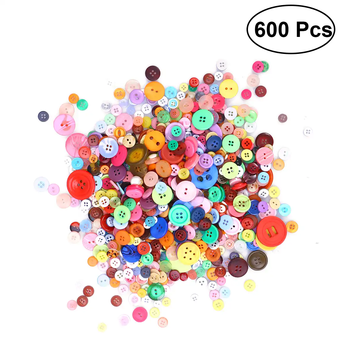 con alambre plateado para manualidades y manualidades 600 botones de resina de colores surtidos de metal de PUDSIRN de pl/ástico redondo para manualidades