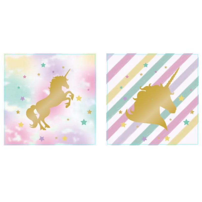 

10 pcs/set new Gillter Gold star Unicorn Disposable napkin for wedding Birthday party baby shower Supplies