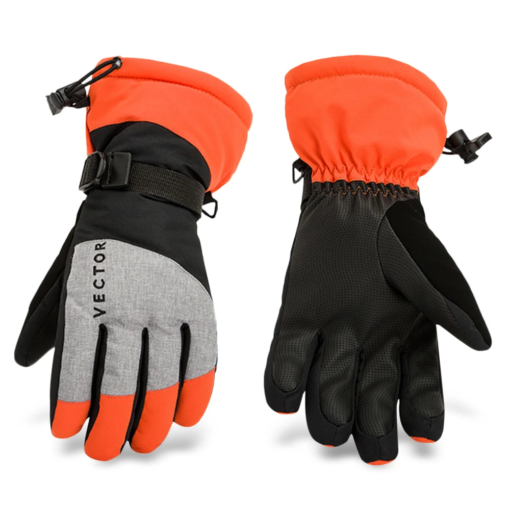 Векторные мужские и женские ветрозащитные зимние лыжные перчатки флисовые водонепроницаемые теплые перчатки для сноуборда для велоспорта, катания на лыжах, сноуборде