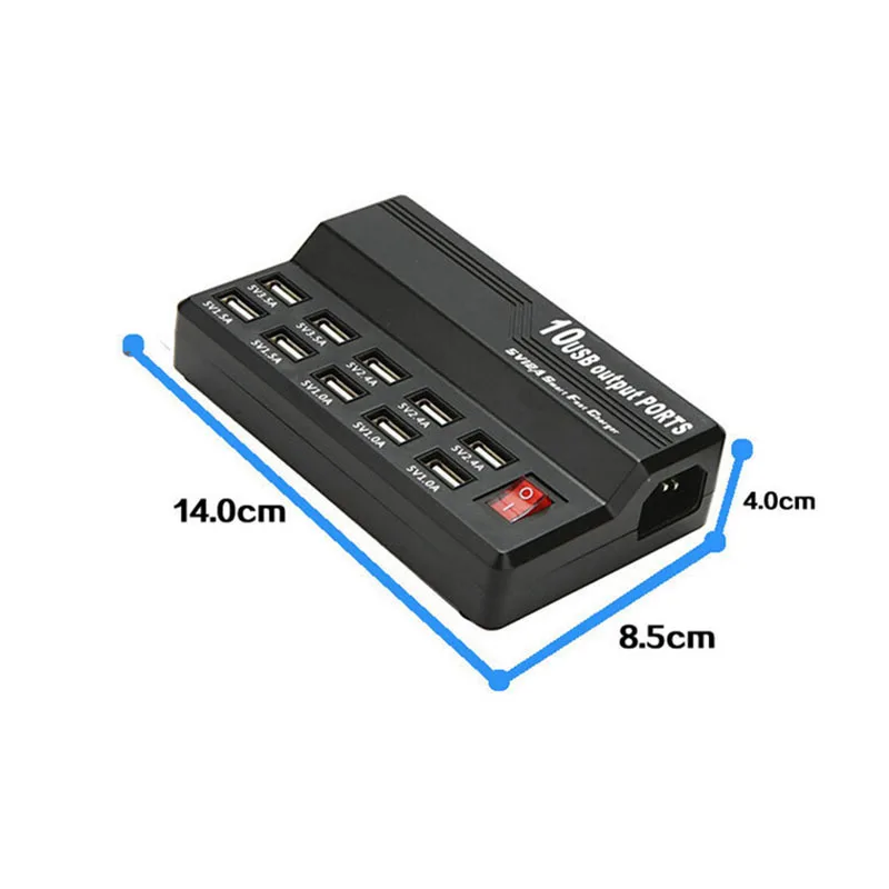 Универсальный 10 порты USB Quick Charge Смарт настенное зарядное устройство переменного