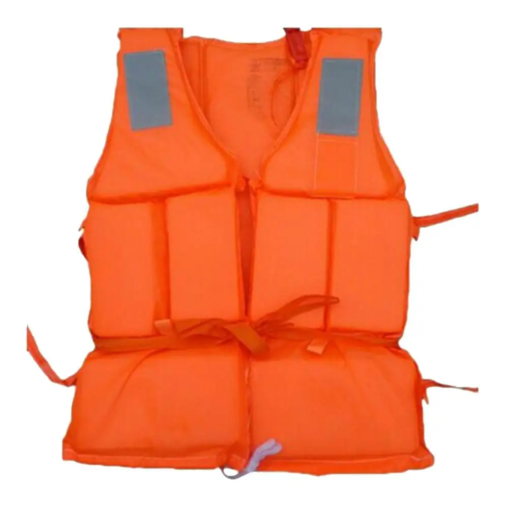 

Adult Life Vest Jacke Prevention Flood Foam Swimming Life Jacket+Whistle Orange 90Kg one size