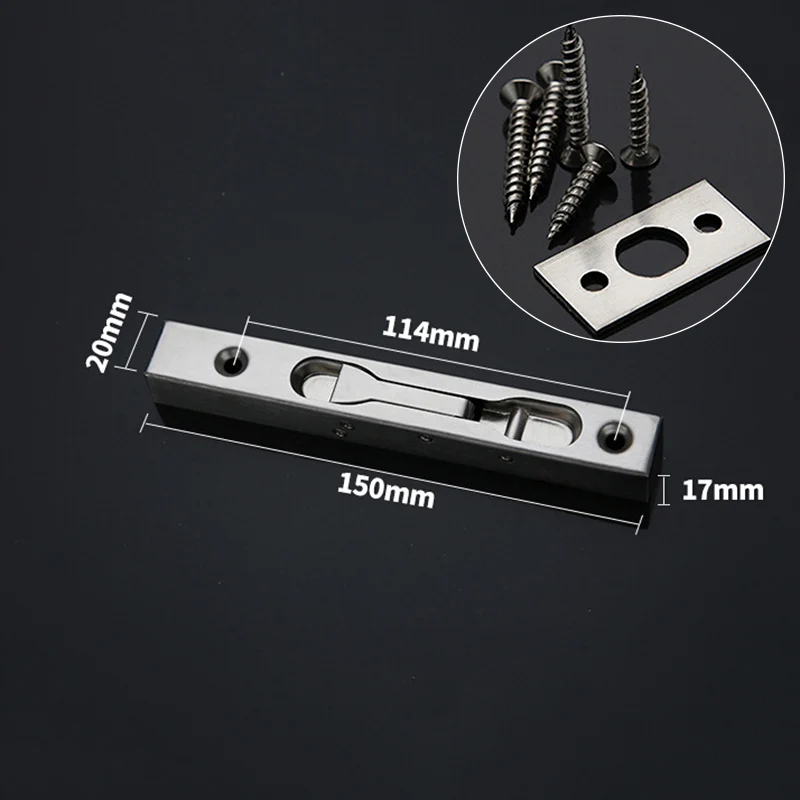 

6/8/12 Home Door Window Security Guard Stainless Steel Flush Latch Plug Bolt