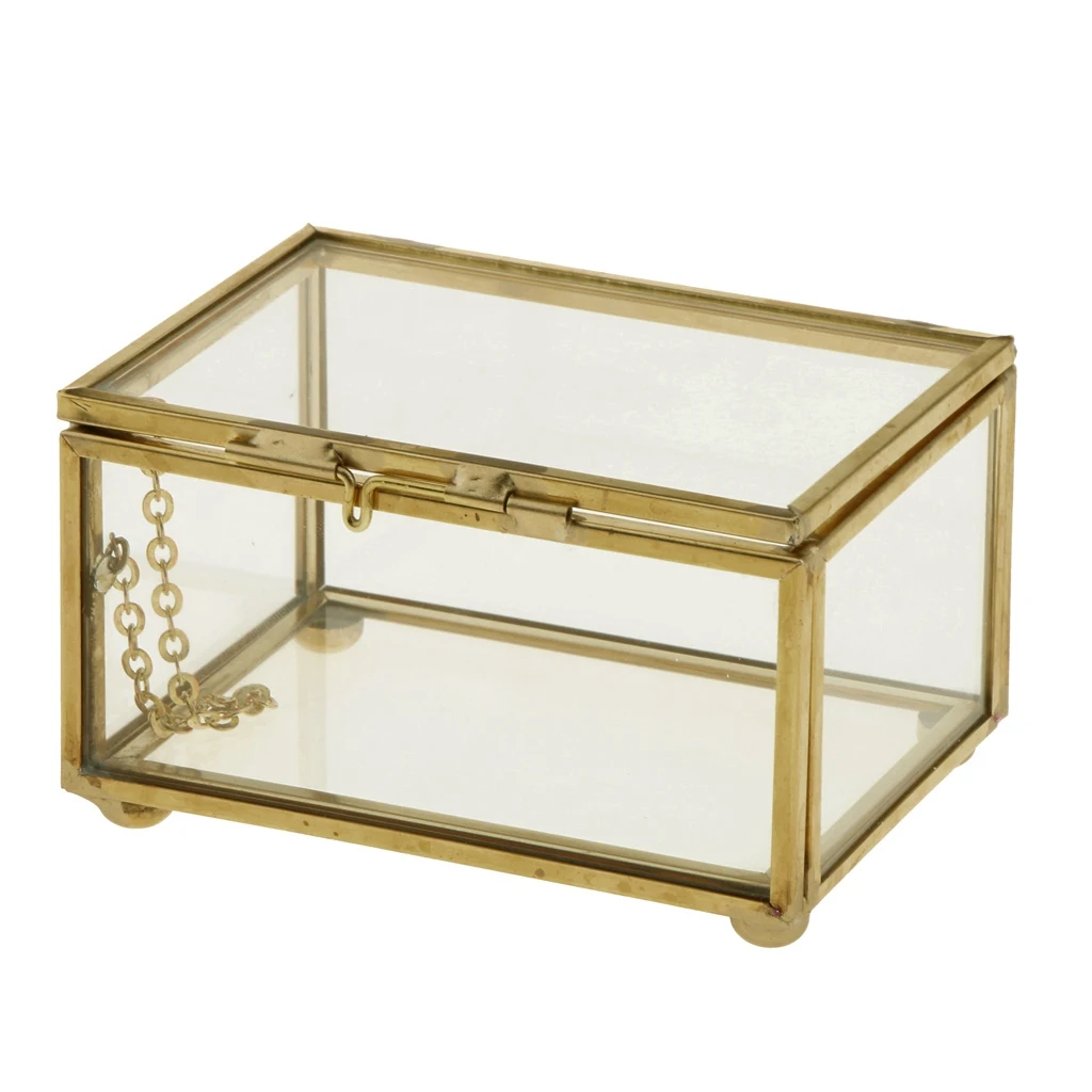 LBER Геометрическая стеклянная коробка для ювелирных изделий, контейнер для демонстрации ювелирных изделий, сувениры, домашние декоративные растения, контейнер Ewelr