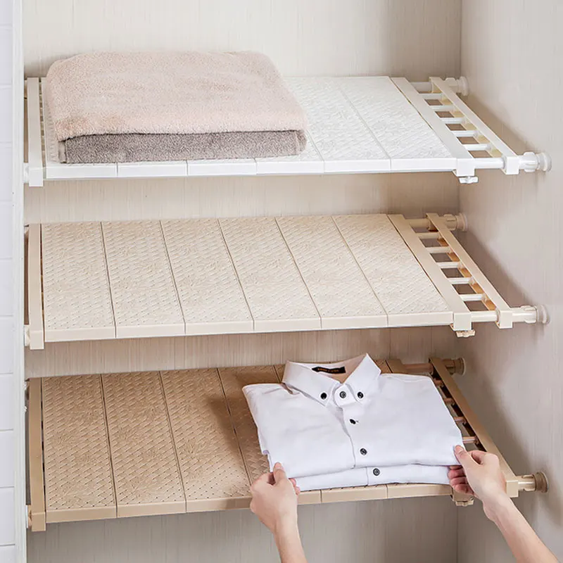 

Adjustable Closet Organizer Storage Shelf Wall Mounted Kitchen Rack Storage Holders Racks Shelves Dividers For Cabinet/Bathroom