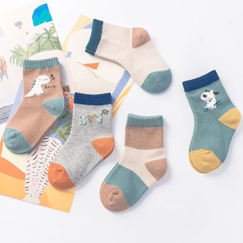

5 pairs /LOTS Autumn & Winter Thick a Baby Socks Korean-Style Striped Cool-in-Tube Baby Socks Children Socks Manufacturer Direct