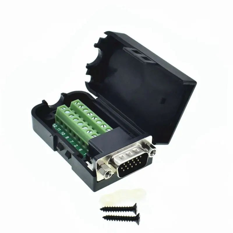 D SUB DB15 VGA штекер гайка 3 ряд + 9 15 pin разъем к клемме PCB платы коннекторы с крышкой|plug