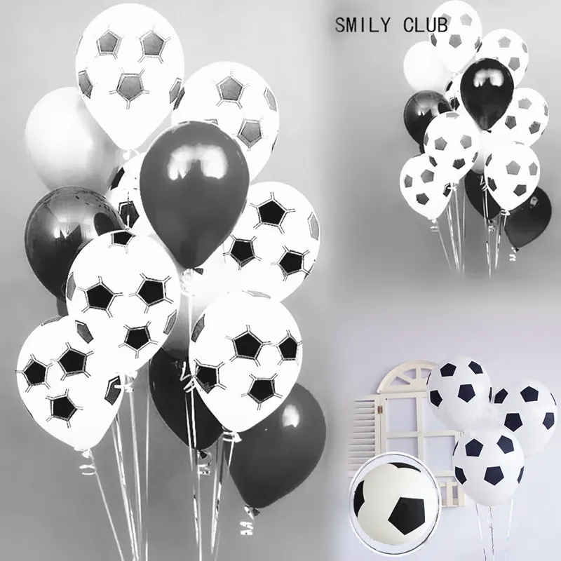 10pcs 12 Inch Thicken Black White Color Football Balloons Kids