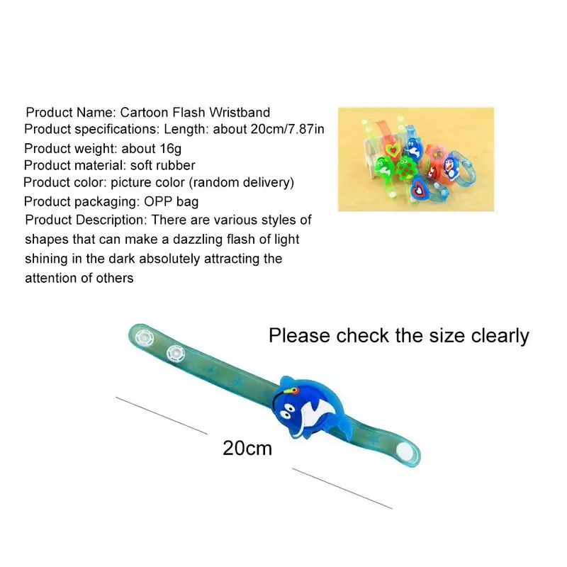 Милый гибкий стяжка браслет с животными детский мультяшный браслет светящийся флэш-браслет детский подарок