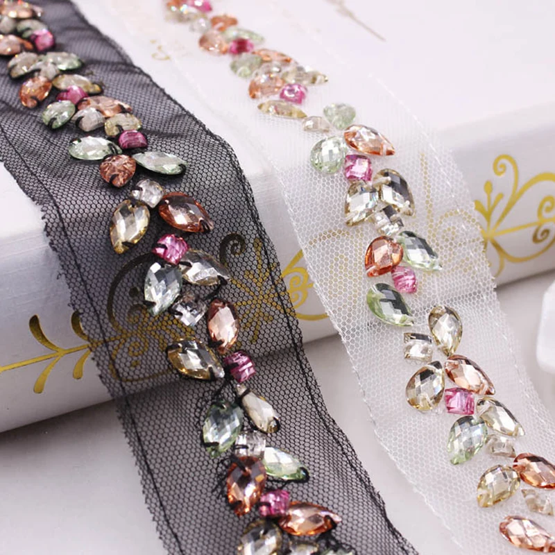 

Nylon Mesh Lace Beaded Trim Ribbon Wedding DIY Decorations Accessories Clothes Hometextile Embellishment Fabric 3cm 0.9m 1PC