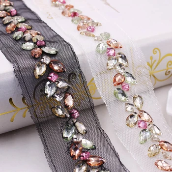 

Nylon Mesh Lace Beaded Trim Ribbon Wedding DIY Decorations Accessories Clothes Hometextile Embellishment Fabric 3cm 0.9m 1PC