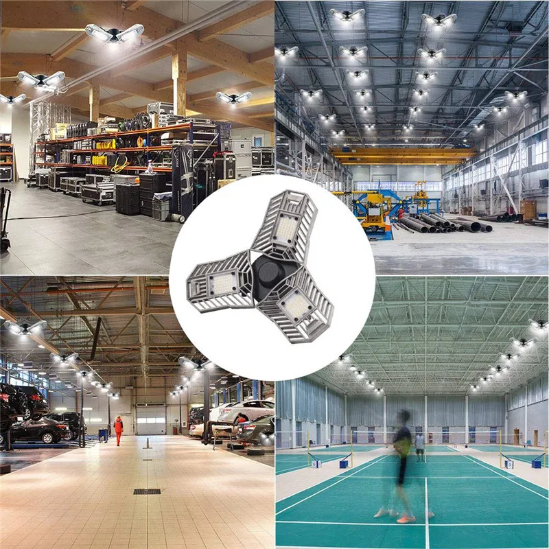 

E27 60W Deformable High Bay LED Light Industrial Warehouse Work Mining Lamp Ceiling Light Bulbs CRI 80 AC220V 6500K IP54