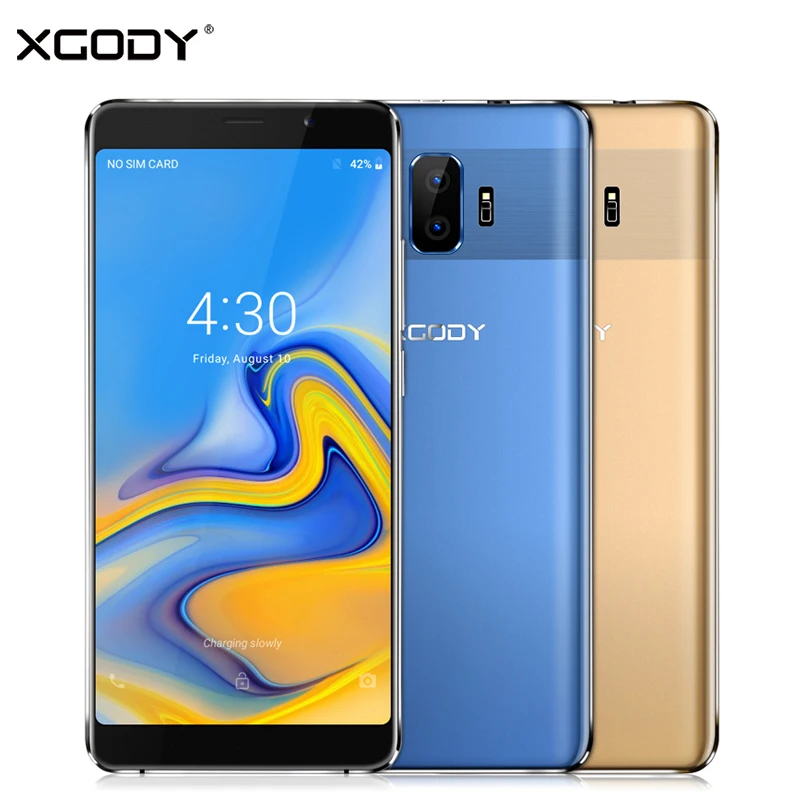 

XGODY Y27 Smartphone Android 8.1 Dual Sim 6 Inch Quad Core 1GB RAM 8GB ROM Mobile Phone 2500mAh 5.0MP 3G Unlock Cell Phones