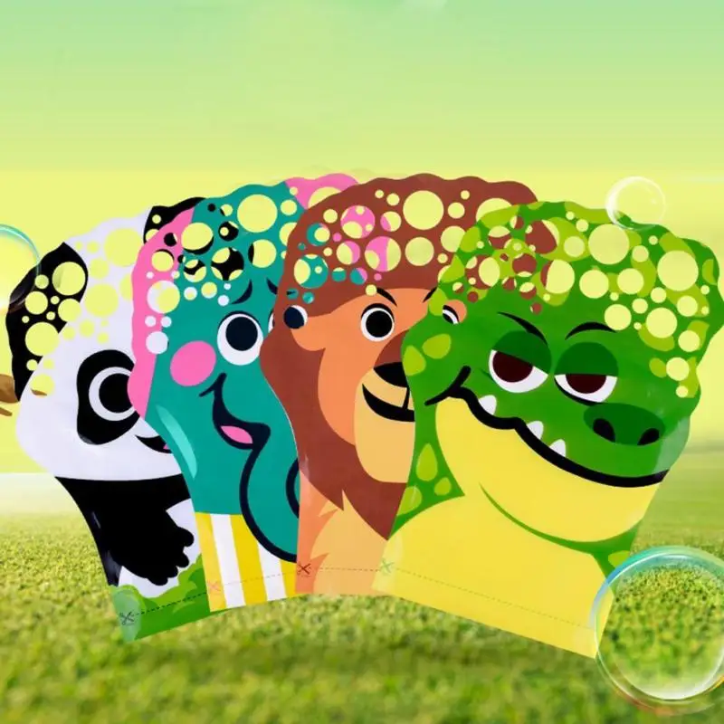 Cartoon Pattern Magic Palm Bubble Toy Colorful Bubble Blowing Glove Kids Xmas P