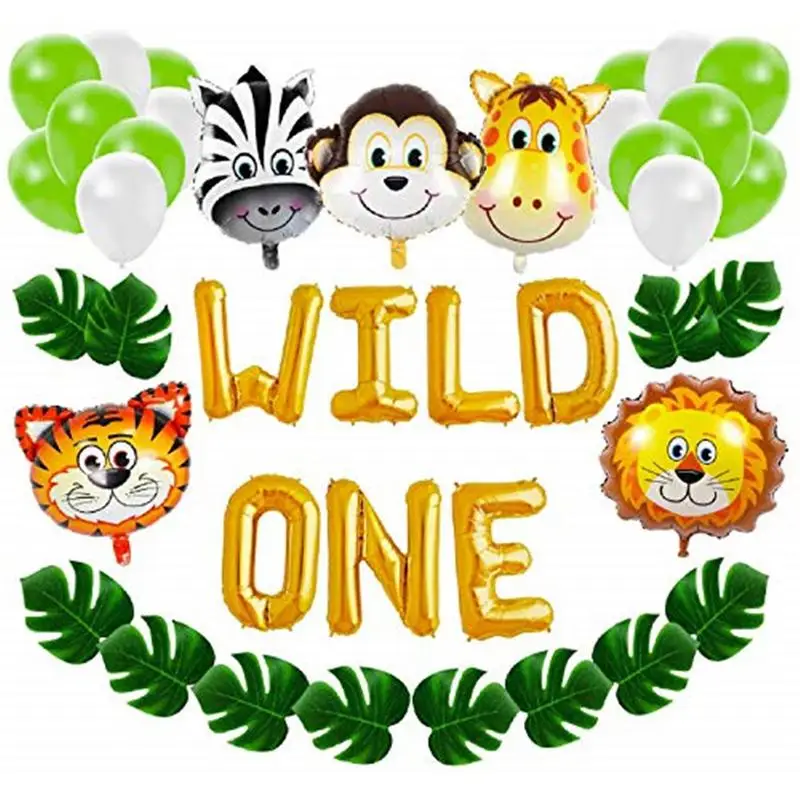 

Baby Party Balloon Decoration Set WILD ONE Inflatable Little First Birthday Perfect Balloon Decor Kit Newborn Theme Party Banner