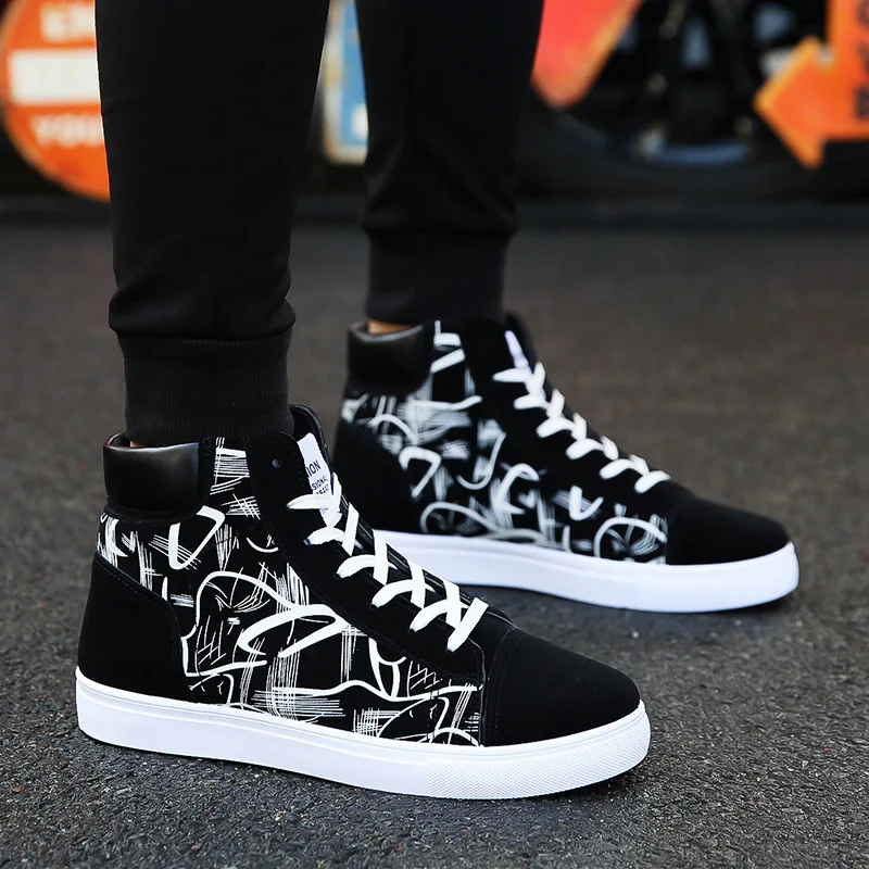 

High Top Men's Casual Shoes Lace-up Fashion Tennis Sneaker Shoes Men