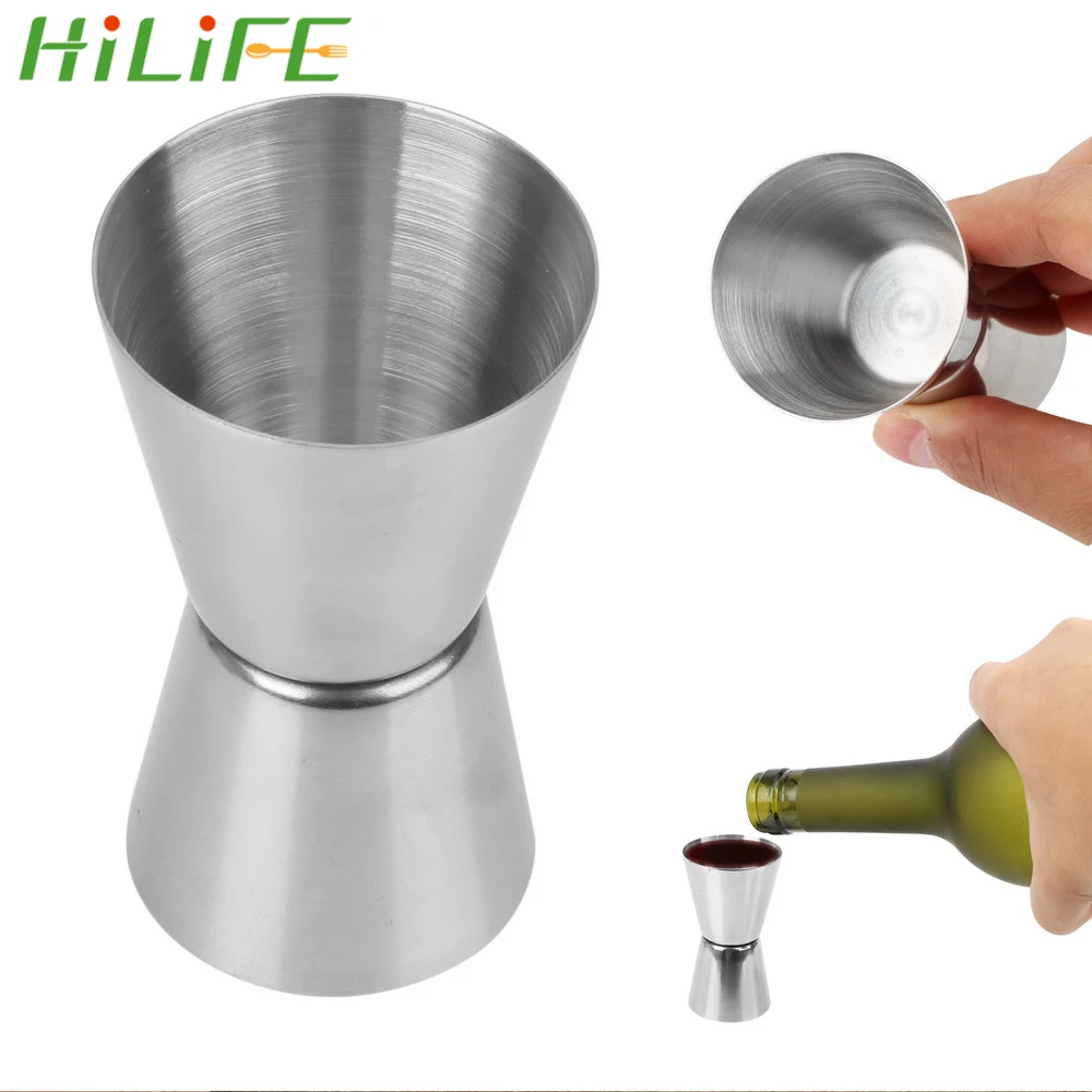 Шейкер для коктейлей HILIFE мерная чашка 25/50 мл джиггера измерение коротких