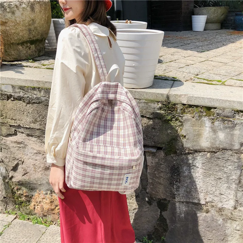 Рюкзак для женщин 2019 клетчатый узор мягкая ткань Mochila Mujer школьная сумка подростков рюкзак для девочек с отделением для ноутбука Sac Dos Back Pack