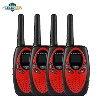 

FLOUREON 8 Channel 4pcs Kids Walkie Talkies UHF400-470MHZ 2-Way Radio 3KM Range Interphone Red/Black