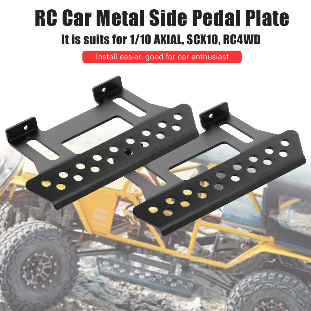 

2Pcs/Set Metal Side Pedal Plate Side Step Sliders for 1/10 Scale Axial SCX10 RC Crawler Car Upgrade Parts