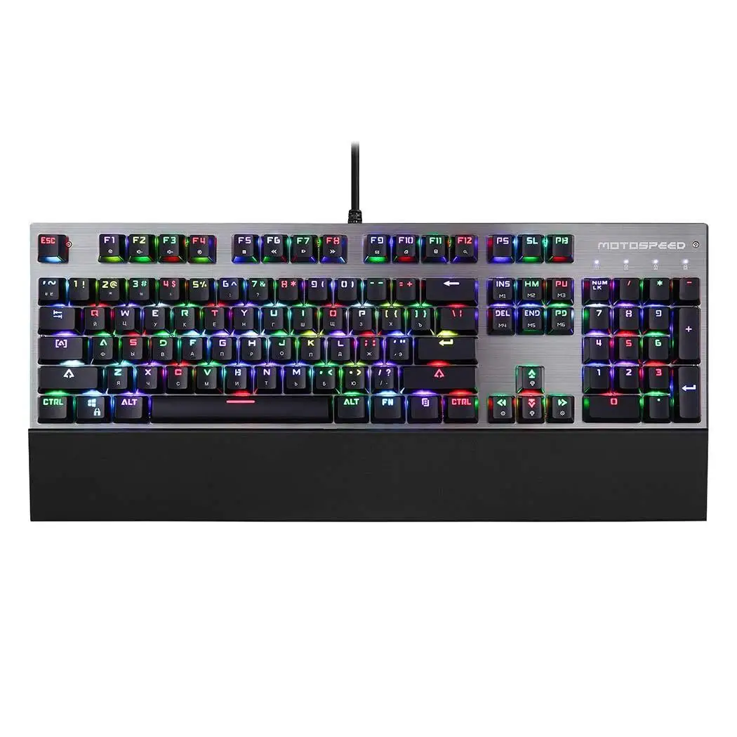 

Motospeed CK108 Mechanical Keyboard 104 Keys RGB Blue Switch Gaming Wired LED Backlit Anti-Ghosting for Gamer Computer