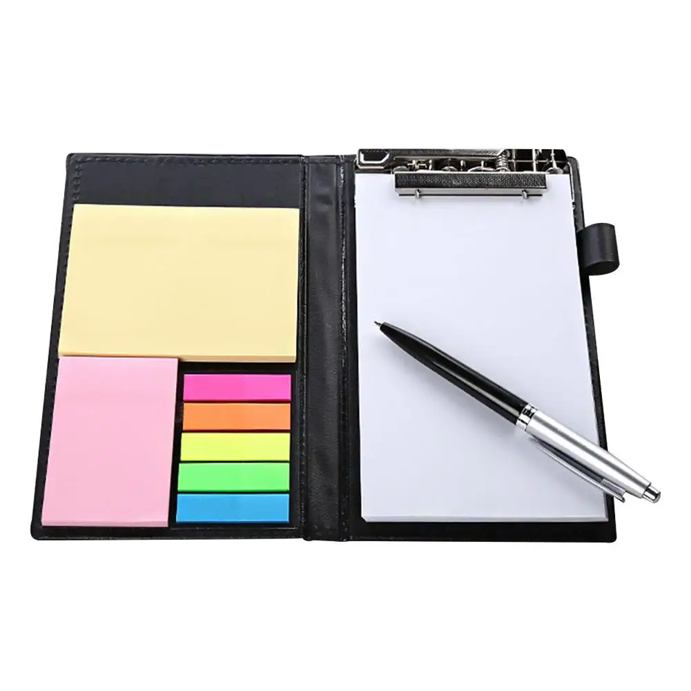 

Sticky Notes Notebooks Colored Page Markers Bundle Set Rectangular Notes Index Tabs Flags Ballpoint Pen Leather Look Design
