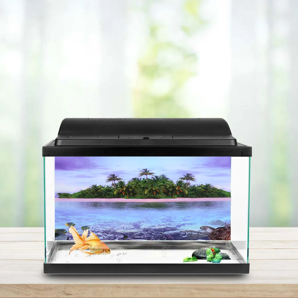 3D фон для аквариума украшение эффект клея кокосовое дерево пляжный постер