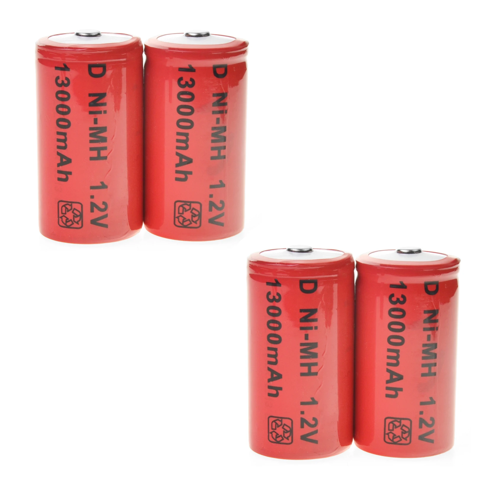 4 шт D размер 13000mAh 1,2 V Вольт ni-mh аккумуляторная батарея красная батарея LR20 США
