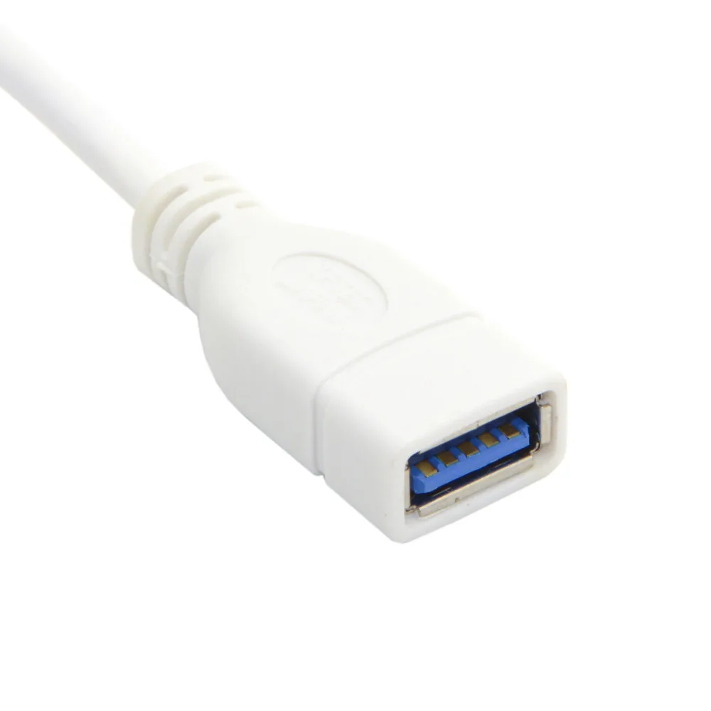 Zihan белый вниз прямоугольный 90 градусов USB 3 0 мужчина к женскому Удлинительный