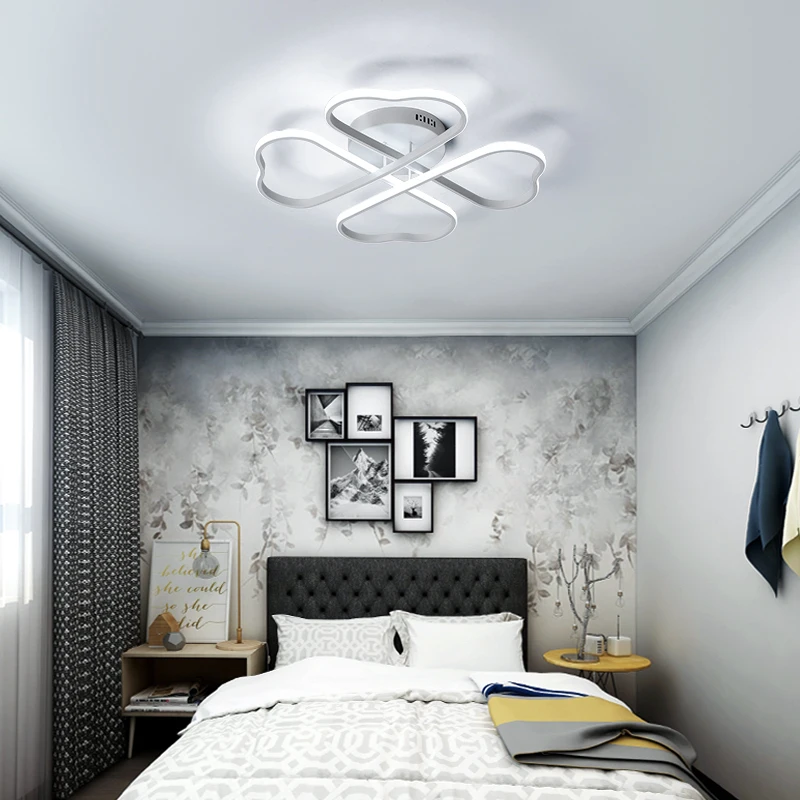 

DX Art Decor Led Ceiling Lights Creative Style Luminaire For Living Room Remote Control Lamp Hearts Flower Dimmable Lustre