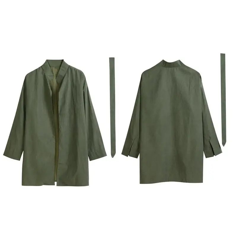 Women's Windbreaker Coat Fashionable Casual Solid Color Loose Jacket Long Sleeve Windbreaker Coat BF Casual Tops Simple Jacket