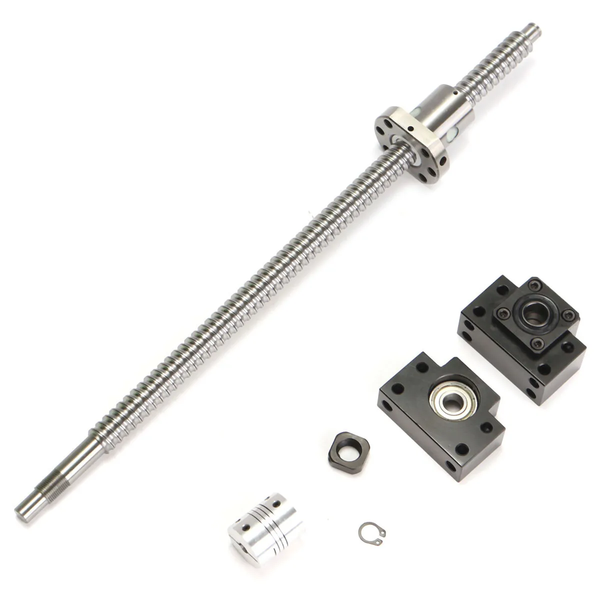 

400mm SFU1605 Ball Screw with BK12 BF12 Supports and 6.35x10mm Coupler for CNC Linear Guides