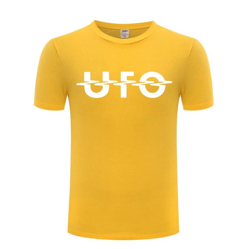 Новая креативная Мужская футболка UFO с коротким рукавом и круглым вырезом