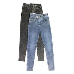 Бойфренд джинсы женские тощие Джинсовые Брюки Винтаж карандаш джинсы для девочек Высокая талия повседневные стрейч брюки женские узкие