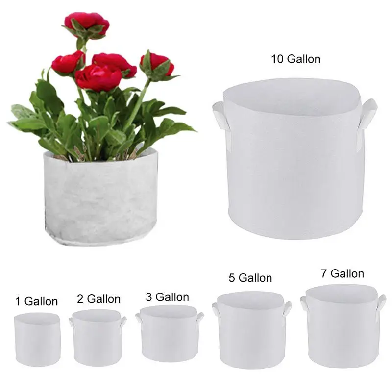 

5pcs Nursery Bag Round Plant Pouch Fabric Pots Root Container Growing Bag Aeration Container Grow Box garden decoration