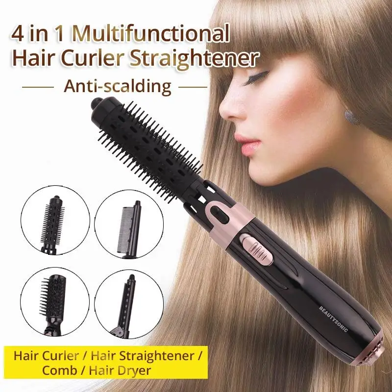 

Multifunctional Hair Styling Tool Hair Curly Stick & Straightener & Dryer Comb Anti-Scalding 30s Fast Heating Rotatable Cord R