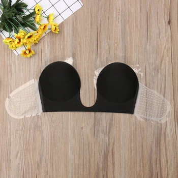 

Invisible Push Up Bra Strapless Bras Women Underwear Deep U Bra Stick Adhesive Silicone Brassiere For Formal Dress Wedding