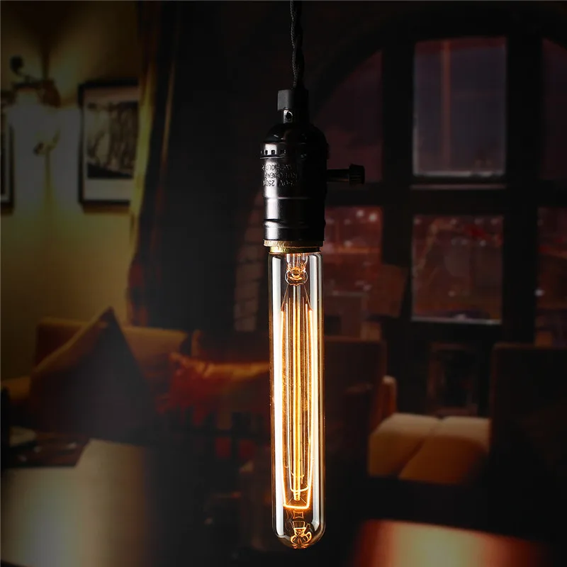 Smuxi E27 40 Вт Винтаж Эдисон лампочка накаливания T30-185mm Ретро лампа накаливания для Домашний Декор РЕСТОРАН 220 В