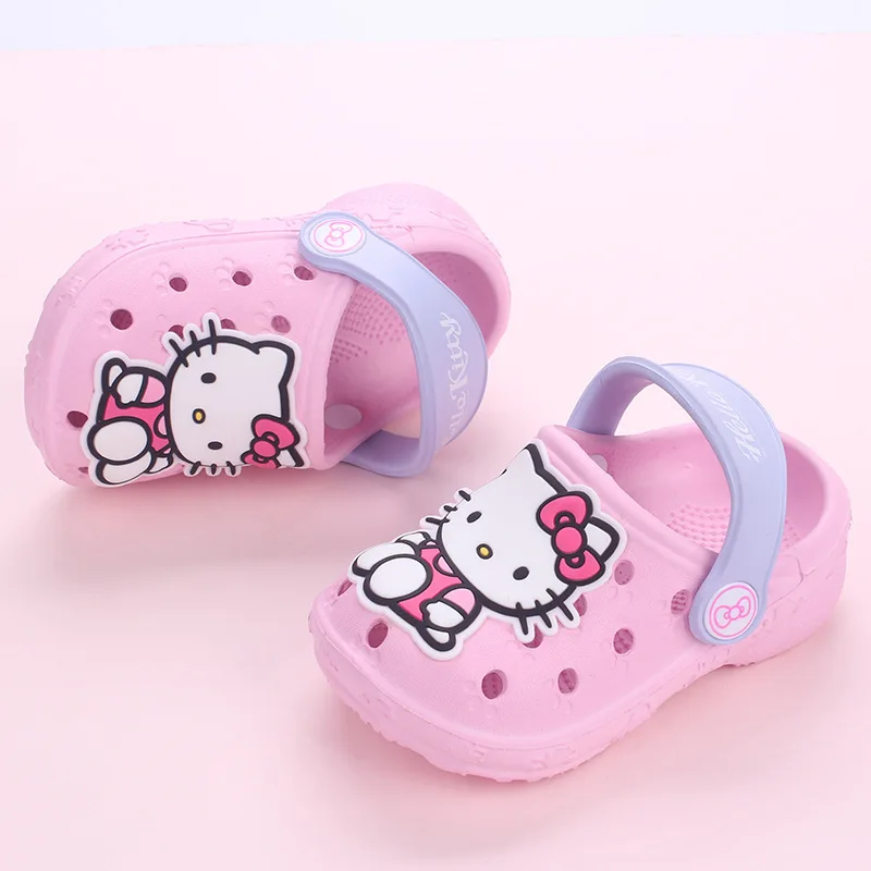 

2019 Summer New Kt cat children's cave shoes girl soft bottom anti-slip Baotou Toddler Slippers Beach Shoes