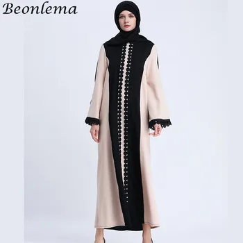 

Beonlema Abayas For Women Dubai Lace Cardigan UAE Kaftan Moroccan Musulman Robe For Femme Muslim Mujer Red Abaya S-2XL