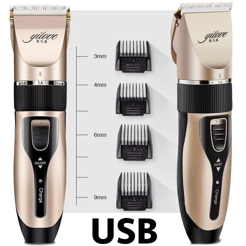 

Golden Professional USB Charge Barber Hair Clipper Rechargeable Electric Hair Cutter Ceramic Blade Hair Trimmer Hair Cut Machine