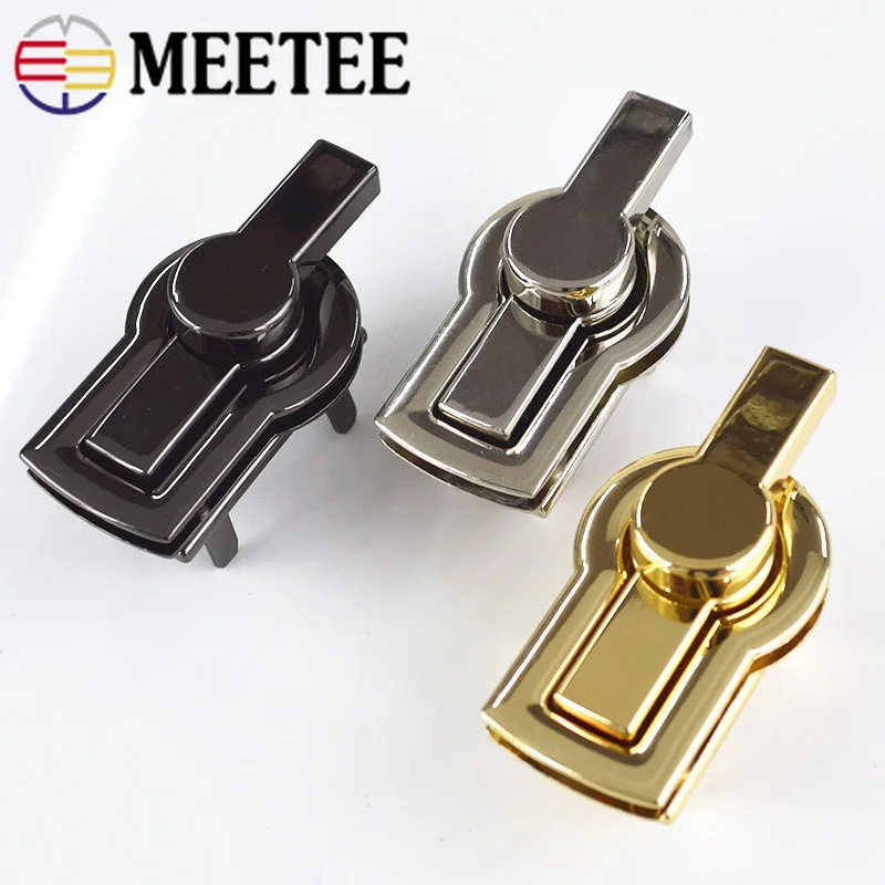 

2Sets Fashion Women Twist Turn Locks Metal Bag Clasps Closure Lock Purse Handbag Bag Replacement DIY Hardware Accessories BF111
