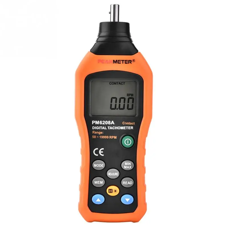 Портативный Тахометр PEAKMETER PM6208A цифровой тахометр контактного типа|Приборы для