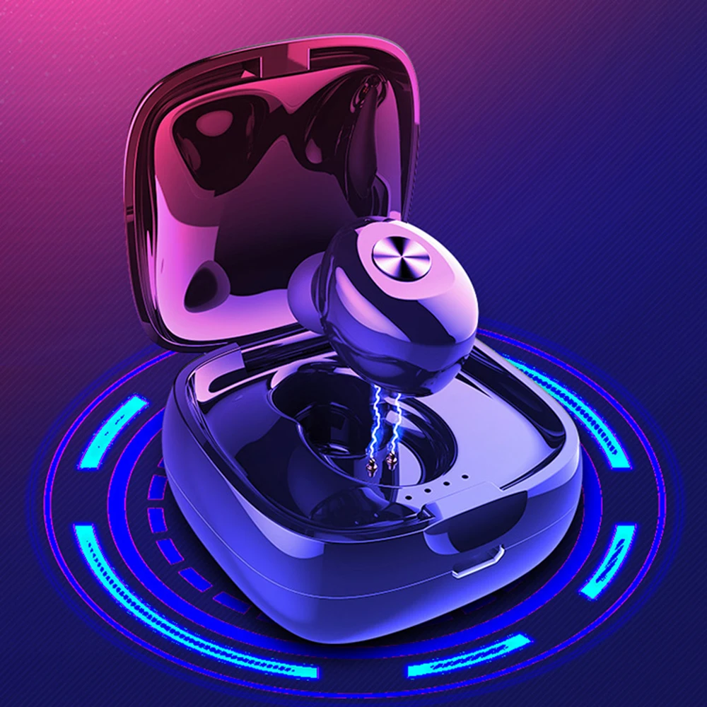 VAORLO Mini Wireless Bluetooth Earphone Earbud With Charging Box Portable Single Sports Music Business Headset For IPhone Xiaomi
