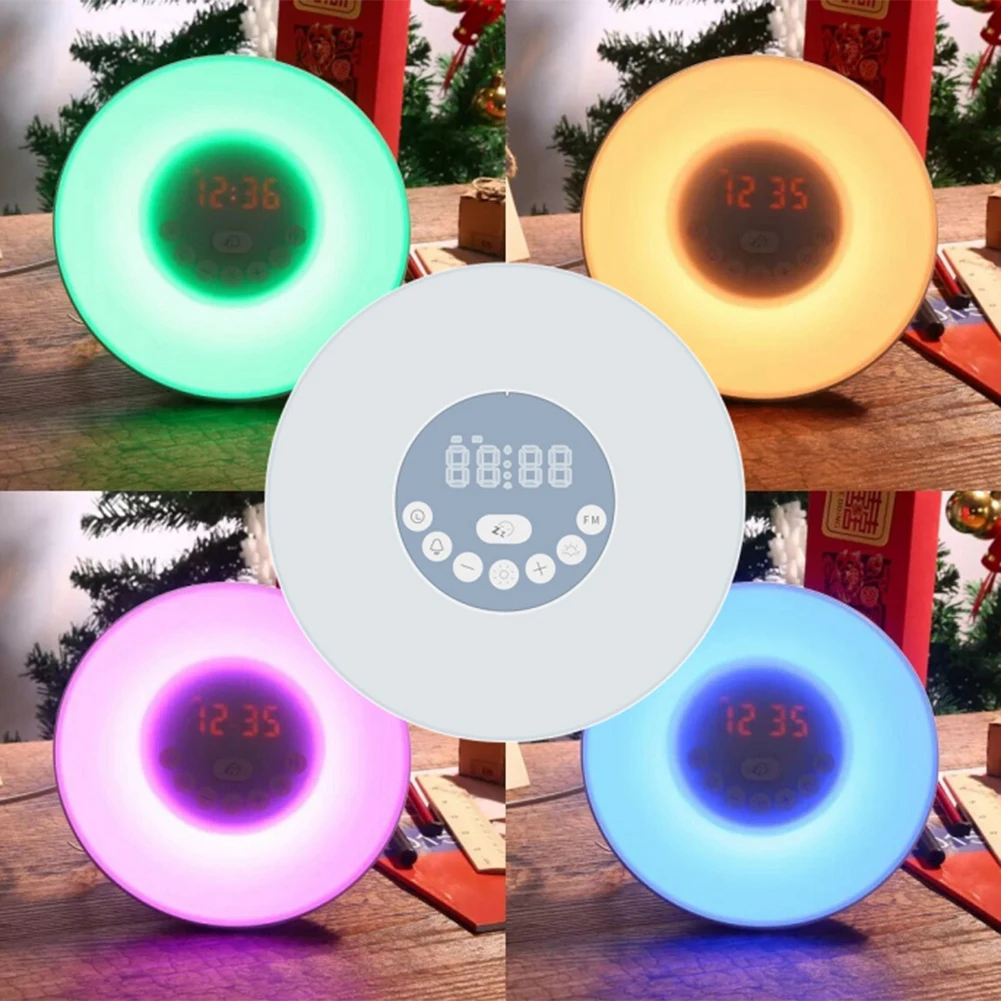 

Durable Colorful LED Night Light Wake-Up Lamp with Alarm Clock for Kids Room Bedroom Cute Rabbit Lamp