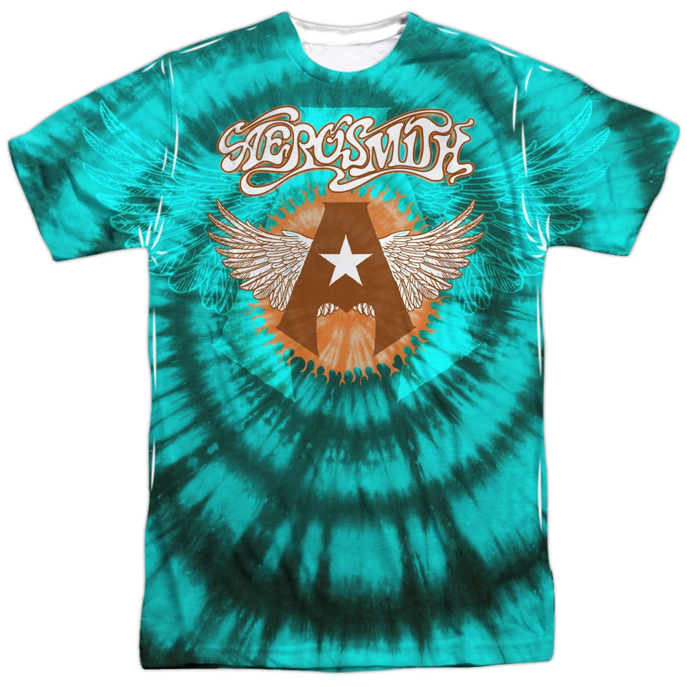 Trevco AERO121FB ATPP 5 Aerosmith & Tie Dye спереди и сзади принт короткий рукав для Взрослых Поли