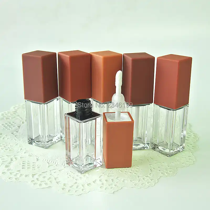 Lipgloss Tube 5ml Square Transparent Lip Glaze Tube Cosmetic Container Lip Gloss Packaging Empty Lip Gloss Containers Refillable Bottles Aliexpress