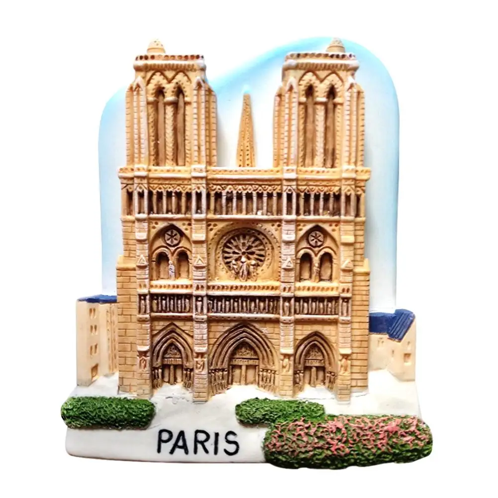 

Notre Dame Refrigerator Sticker Innovation 3D Resin Refrigerator Magnet Sticker Travel Souvenir Office Refrigerator Sticker