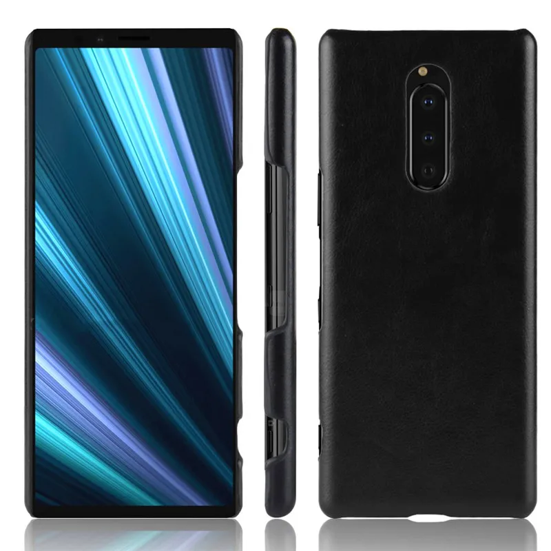 

For Sony Xperia XZ4 Cover Litchi Pattern Matte Hard PC+PU Leather Back Cover Case for For Sony Xperia XZ4 Phone Hard Cover